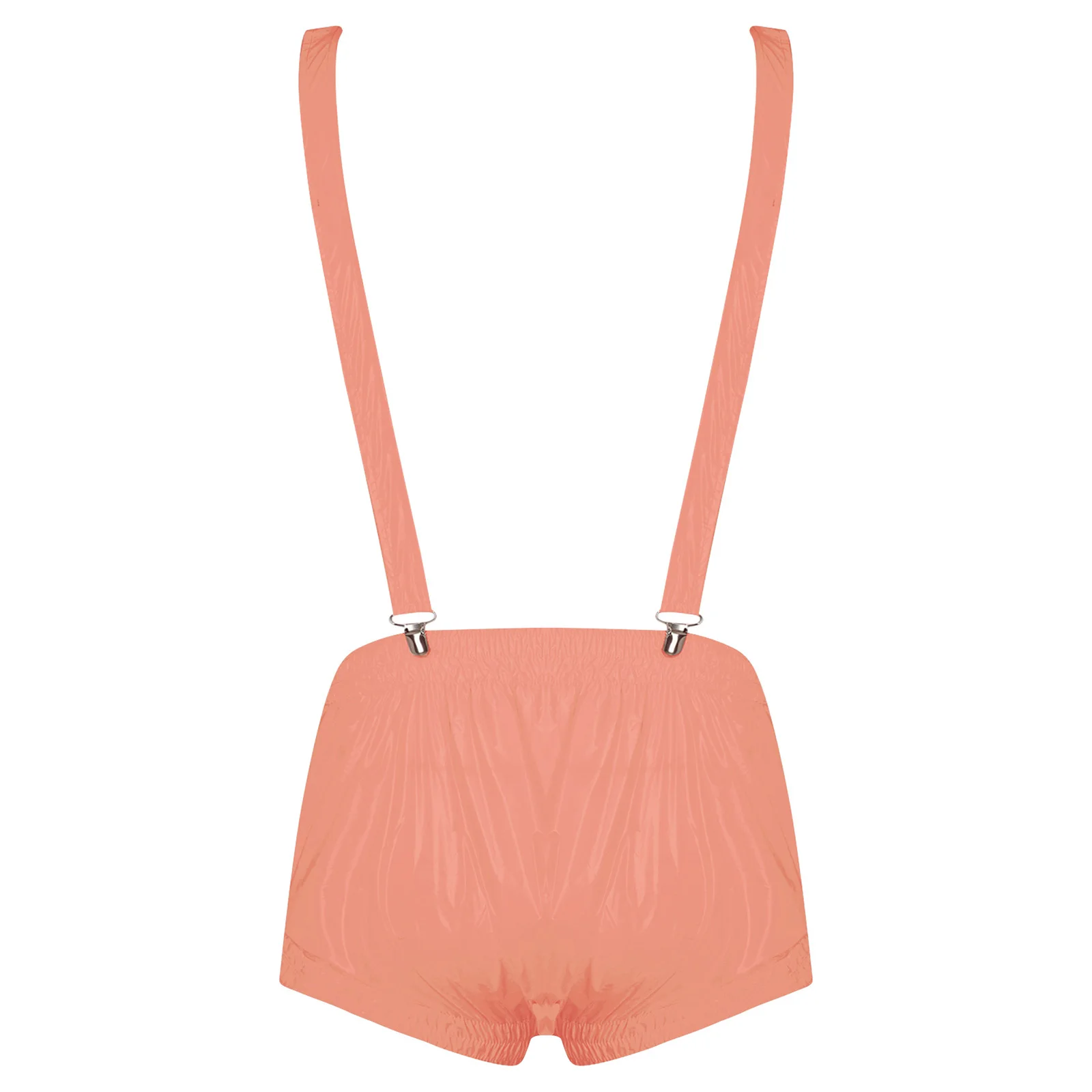 

Mens Adjustable Overalls Waterproof Tear-away Rompers Suspender Shorts Rivet Pressing Buttons Ruffled Trims Backless Nightwear