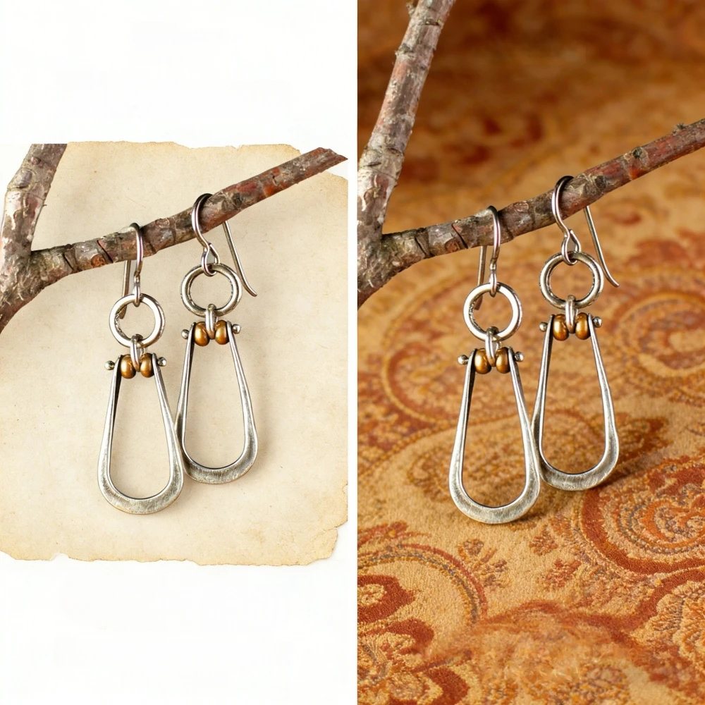 1Pair Boho Silver Plated Turquoise Dangle Drop Earrings Women Wedding Party Jewelry