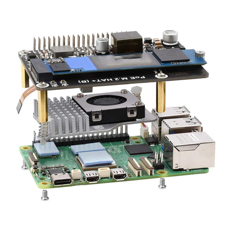 

AT93-Raspberry Pi 5 Pcie To M. 2 Интерфейс расширения с Poe HAT(B) поддерживает протокол Nvme M. 2 твердотельный накопитель для чтения и записи
