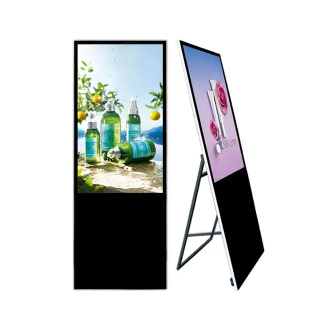 

Portable Slim 43inch Folding Style LCD Poster Free Standing Capacitive Touch Screen Lcd Electronic Poster Display