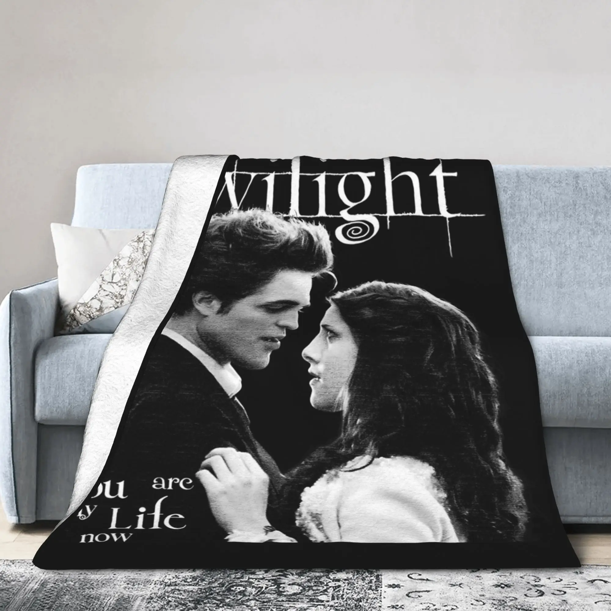 Twilight Movie Edward and Bella Blanket Fleece Summer  Breathable Super Soft Throw Blanket for Sofa Office Plush Thin Quilt