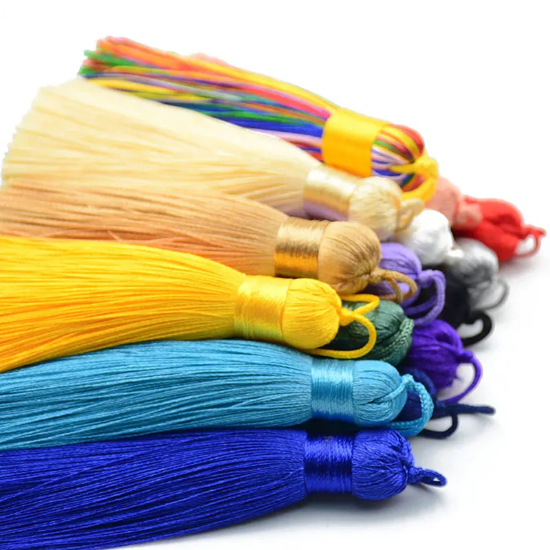 2/5/10 Stück 16cm Große Quasten, Weiche Elegante Handgefertigte Seidenquasten mit Kordelschlaufe, Chinesische Knoten-Quasten für Schmuckherstellung – Detail 10