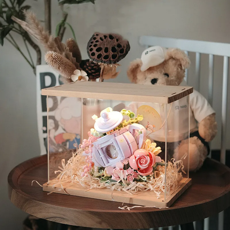 

sembo building blocks and flower assembly teapot model children's educational toys desktop ornaments birthday gift collection