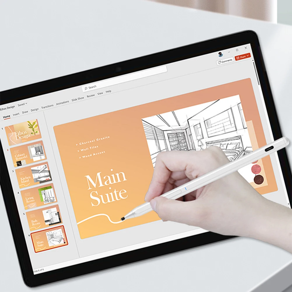 Stylus Pen 4096 Pressure Sensitivity Rechargeable Stylus Pen with Eraser Side Button for Microsoft Surface/ASUS/HP/SONY