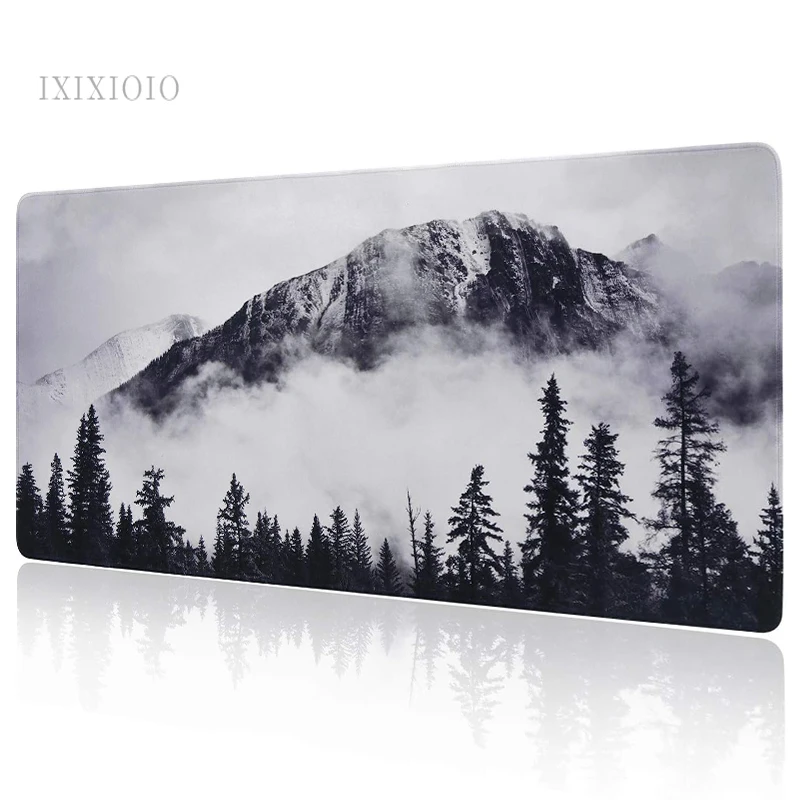 Black Edge Misty Forest Mouse Pad Gaming XL Custom Computer Mousepad XXL MousePads Mouse Mat Carpet Non-Slip Office Table Mat