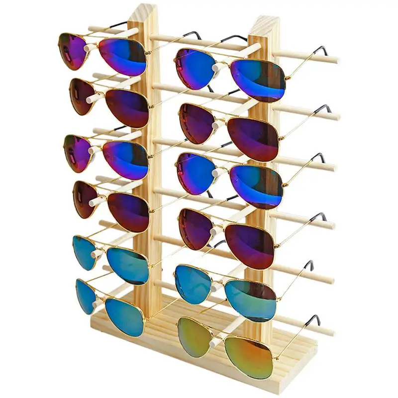 Multi Layers Wood Sunglass Display Rack Shelf Eyeglasses Show Stand Jewelry Holder For Multi Pairs Glasses Showcase Dropshipping