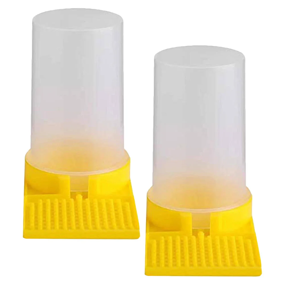 

2 Pcs Bee Feeder Beehive Waterer Beekeeper Cup Candy Box Dispenser Station Food Bowl Entrance Pp