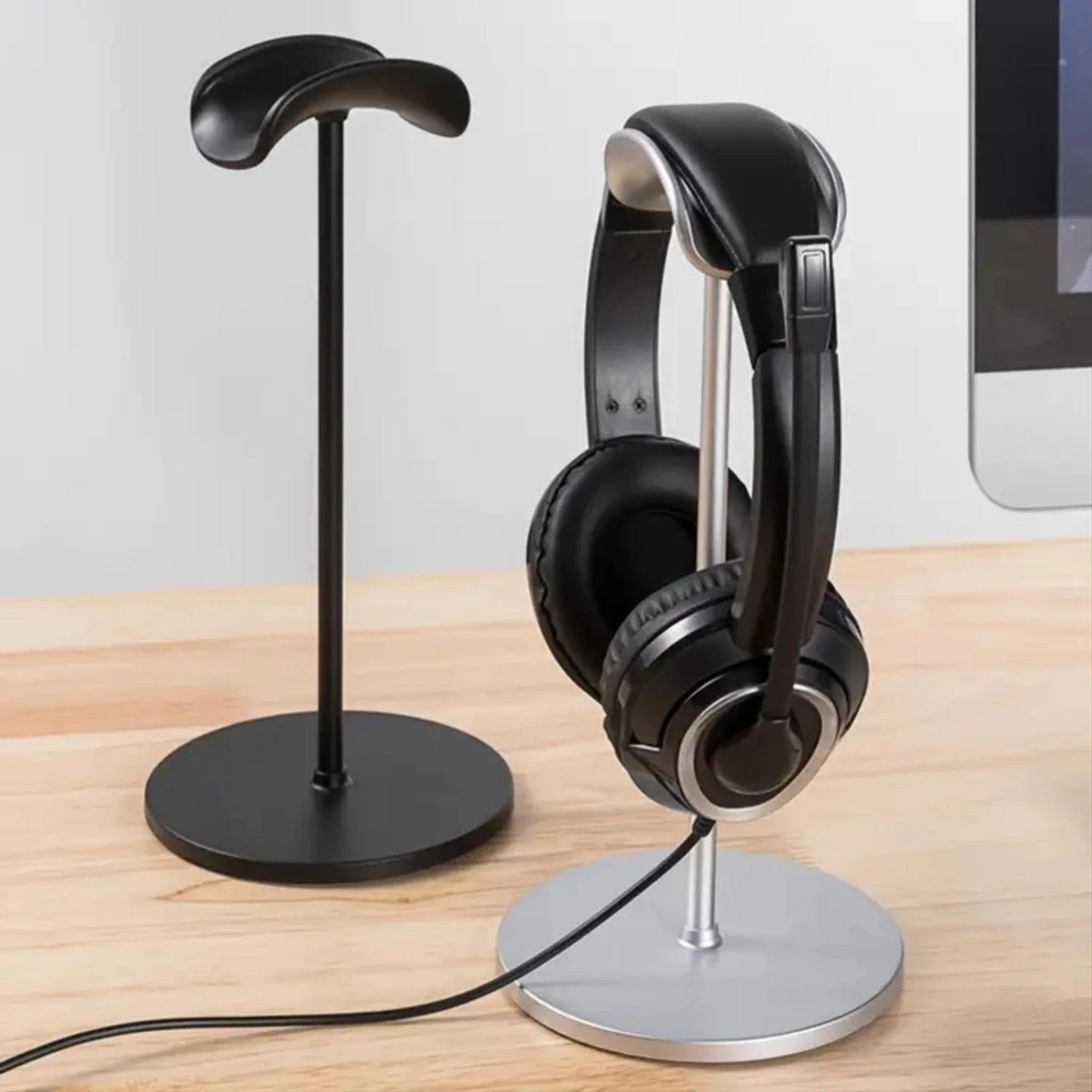 

Headphone Stand,U-Type Arc Aluminum Headset Stand,Soft Leather Tray Gaming Holder With Solid Metal Base For Max