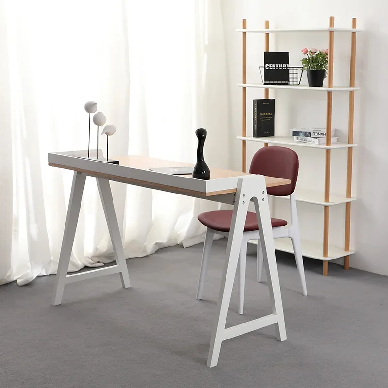 Desktop computer desk Simple modern student home desk with bookshelf