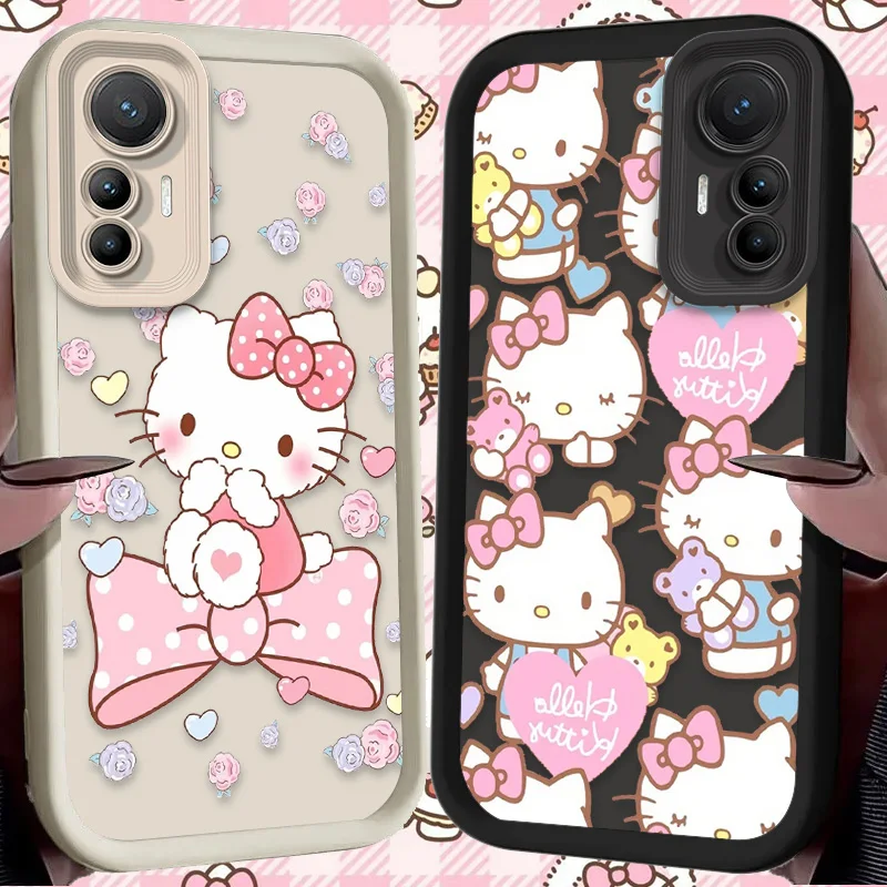 Funda de teléfono de Hello Kitty rosa de dibujos animados para Xiaomi Poco X7 X6 X5 X4 GT X3 NFC F7 F6 F5 F4 F3 M5s C65 C75 M6 Pro 4G 5G funda de silicona