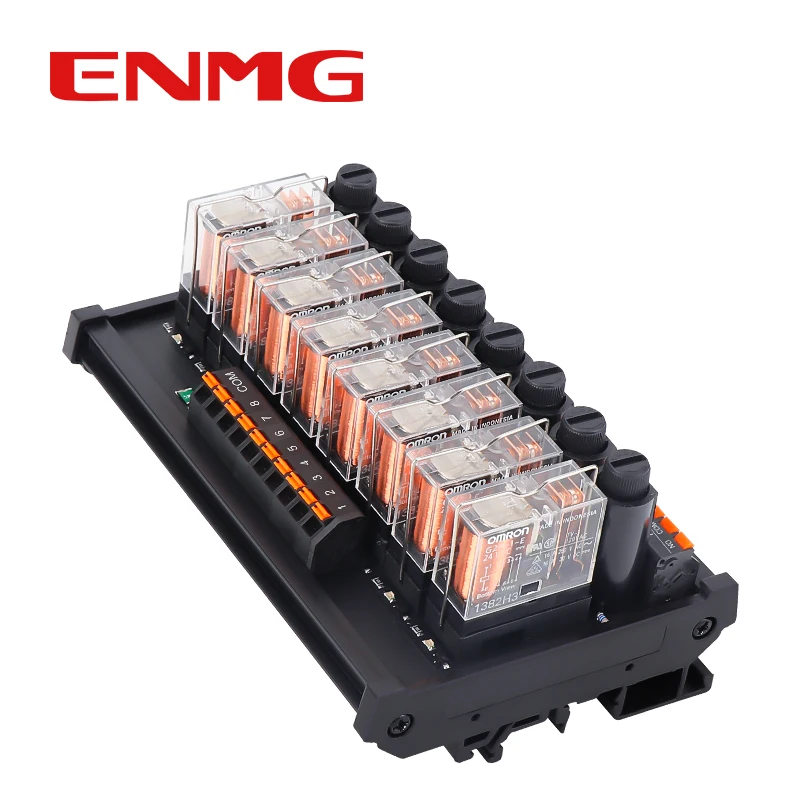ENMG Omron Relay Module Combination 16/8 Loop PLC Integrated Intermediate Relay Control Module Group 24V Compatible with PNP/NPN