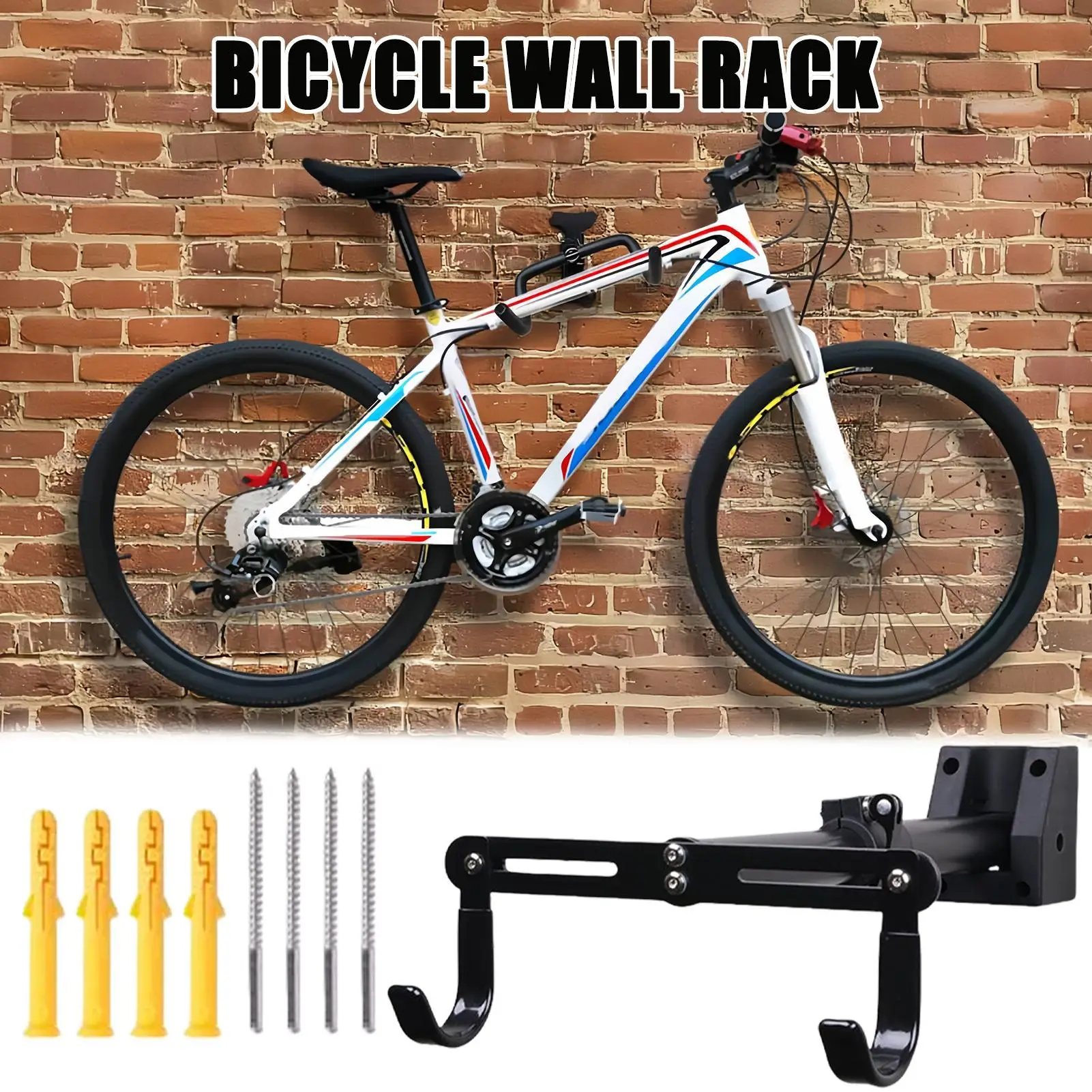 

Wall Bike Mount Cycling Wall Mounted Holder Hook 360 Degree Adjustable Utility Hooks Space-Saving Shelving System For Scooter