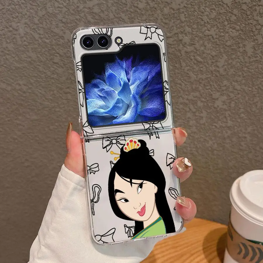 حافظة فنية لأميرات ديزني لهاتف سامسونج جالاكسي ZFlip6 ZFlip3 ZFlip7 Z Flip 7 6 5 4 3 ZFlip4 ZFlip5 غطاء هاتف ناعم شفاف #2