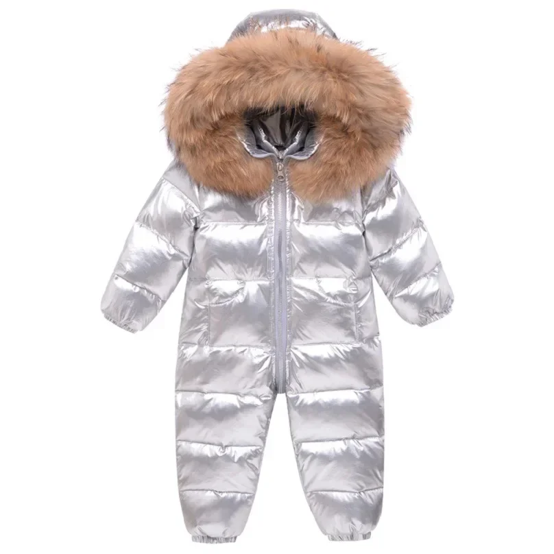 Baby Waterproof Snowsuits -30 Degrees Russian Winter Children\'s Overalls Kids Clothing Girls Down Jacket Boys Jumpsuit TZ289