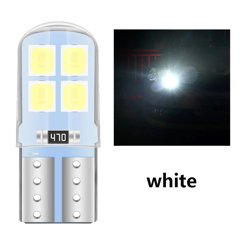 Car LED T10 W5W Canbus Glass COB 6000k Reading Dome Lamp Marker Wedge License PlateLight Bulb 168 194 192 DC 12V White Blue Red