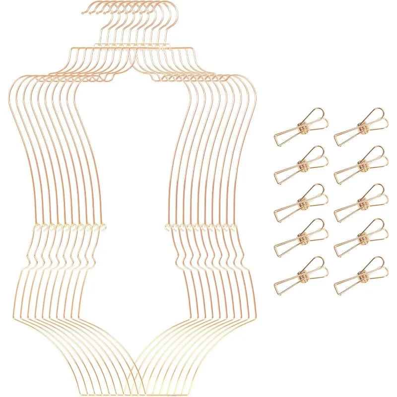 

Stylish Body Shape Bikini Hanger Wire Display Set of Ten - Metal Lingerie Hangers for Swimsuits and Bathing Suits Hangers