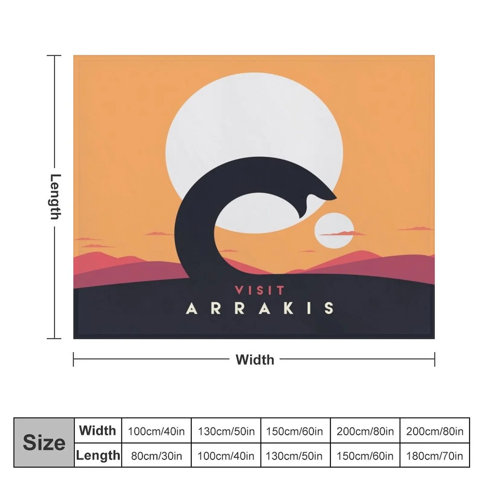 Dune 2020 Visit Arrakis Sandworm Throw Blanket Travel funny gift Blankets For Baby Blankets