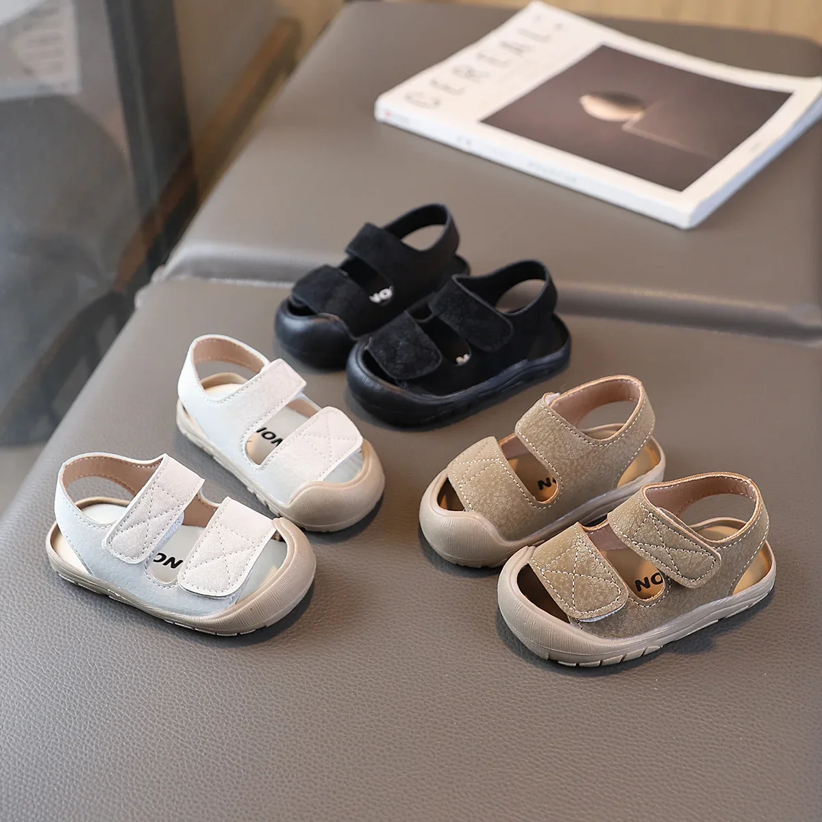 

Baby Boy Sandals Summer Beach Shoes Soft PU Leather Infant First Walkers 1-3 Years Little Toddler Casual Sport Sandals