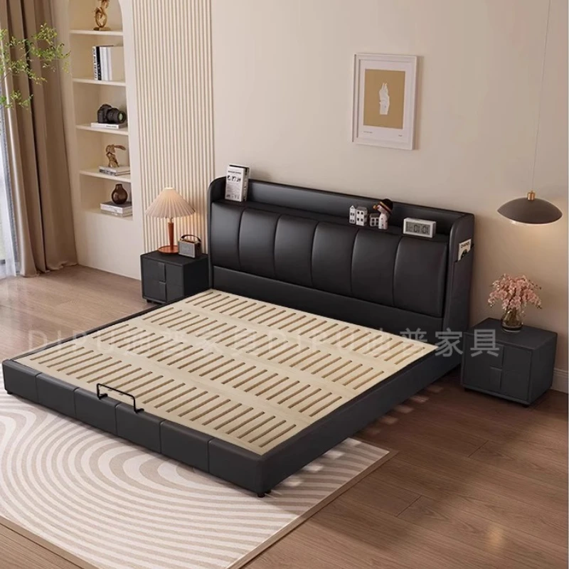 Modern Cheapest Double Bed American Black White Intermediate Double Bed Soft Hard Muebles Para El Hogar Bedroom Furniture