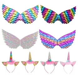 Halloween unicorn asas handband para meninas fadas princesa traje acessórios festa de aniversário natal acessórios para o cabelo para a menina