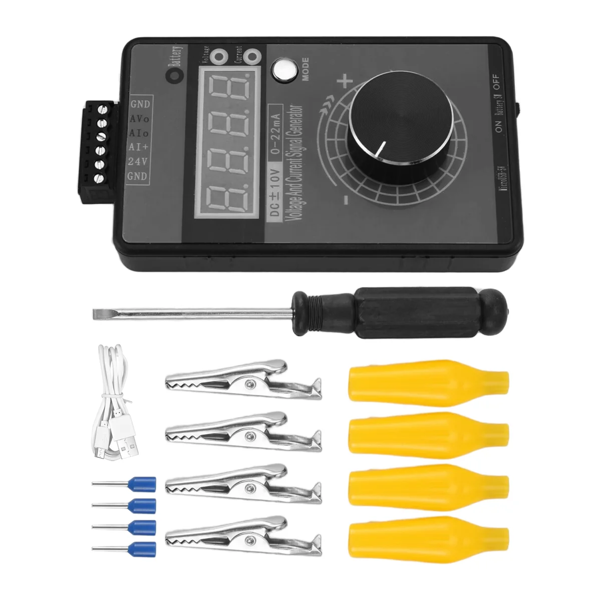 AA91 0/4-20MA DC 0-10V Signal Generator,Analog Generator with 4-Digit LCD Display,Accuracy 0.01,for PLC/Panel Testing
