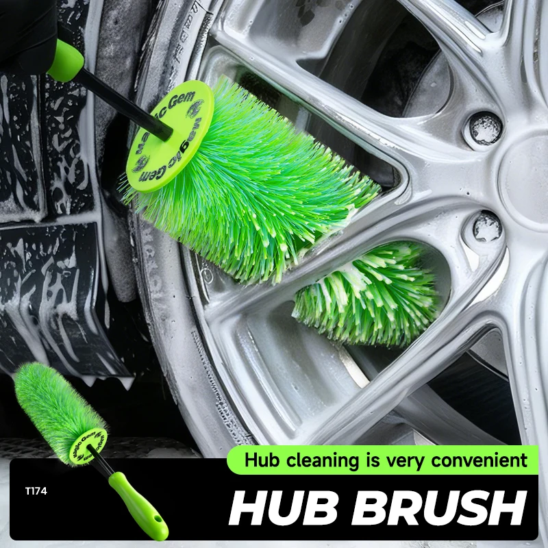 Brosse de lavage de voiture Magic Ge, brosse super douce pour jantes, poignée antidérapante, facile à nettoyer les jantes, les rayons et le compartiment des roues, pour le detailing automobile