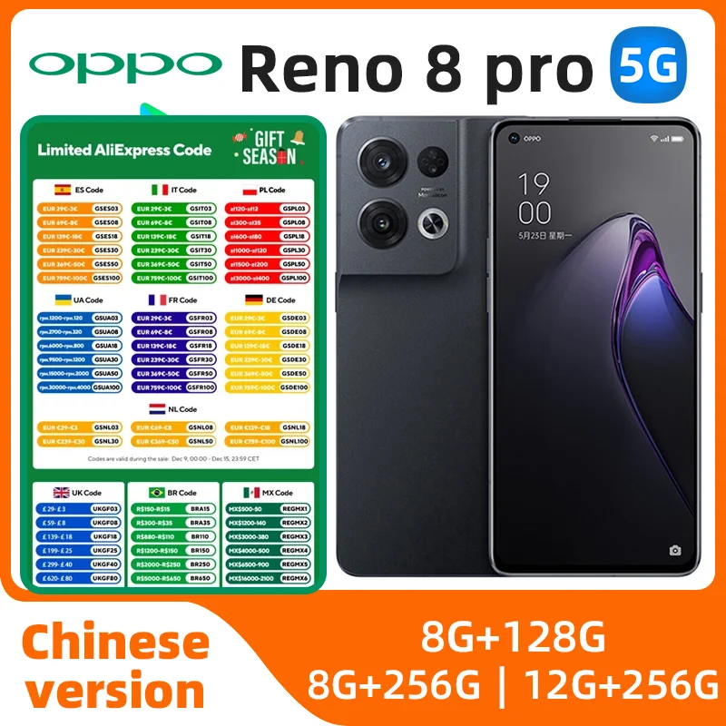 oppo Reno8pro 5G Android Unlocked 6.62 inch 12GB RAM 256GB ROM All Colours in Good Condition Original used phone