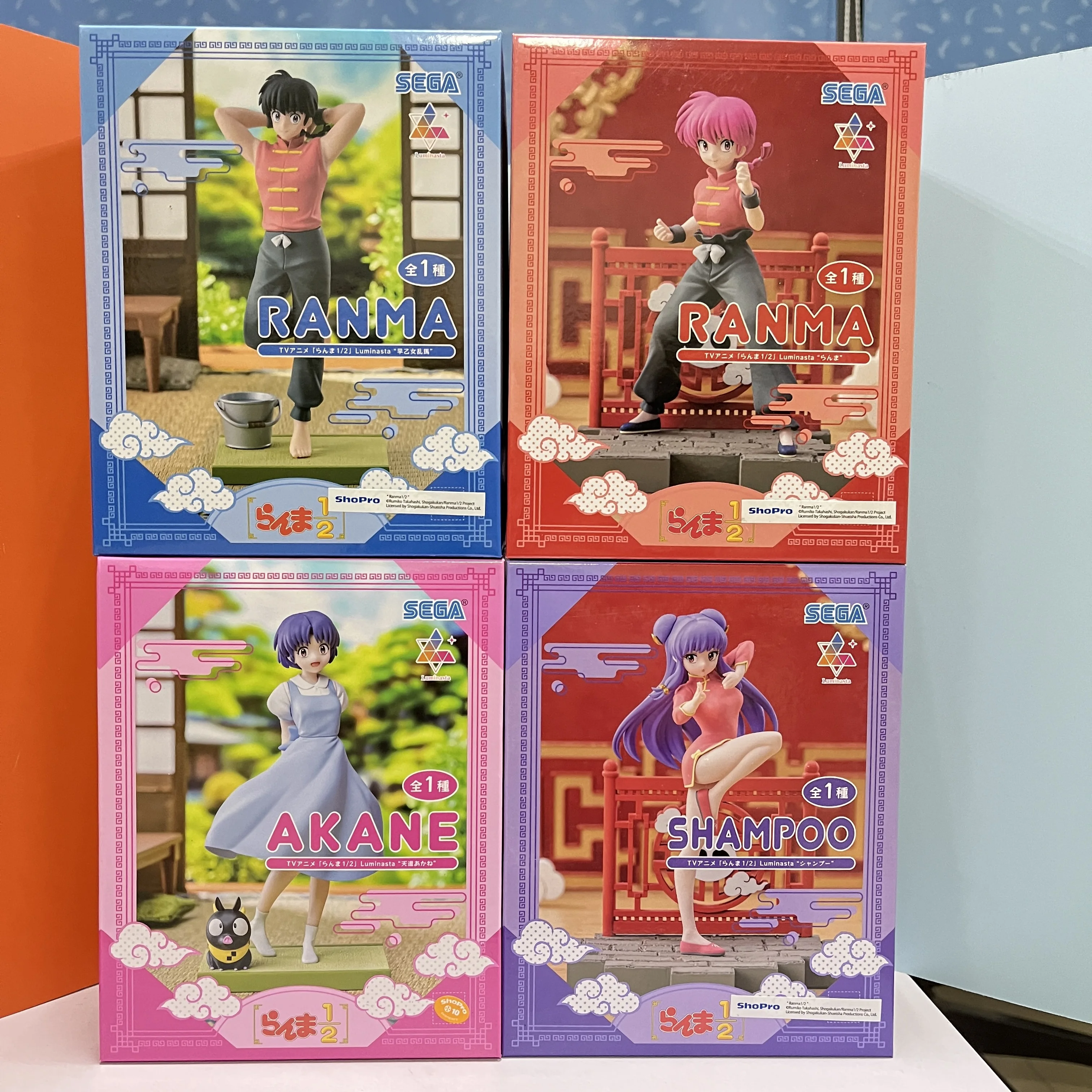 Original SEGA Luminasta Ranma 1/2 champú Saotome Ranma p-chan Tendou Akan Anime figuras de acción de juguete PVC modelo colección muñeca