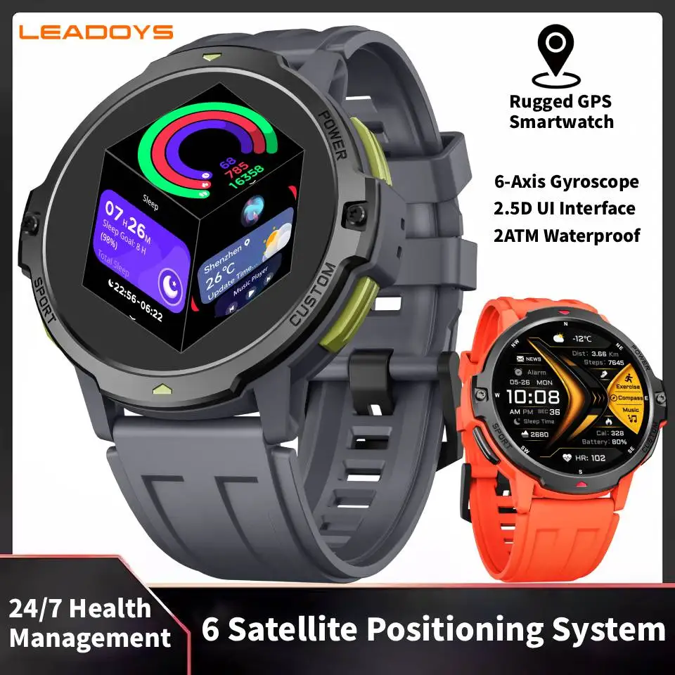GPS Smartwatch Reloj Inteligente Para Hombre 50M Waterproof for Swimming Outdoor Sports Tracking Heart Rate Health Monitoring