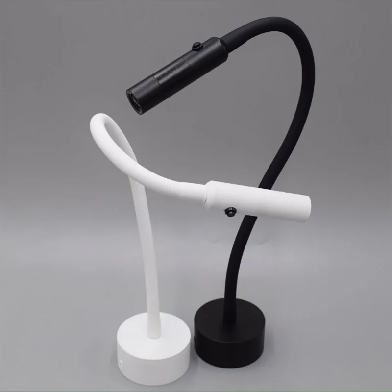 

Flexible LED Reading Wall Lamp With Switch Bedroom Study Book Gooseneck Adjustable Wall Light 1W 3W Hotel Headboard Spotlight