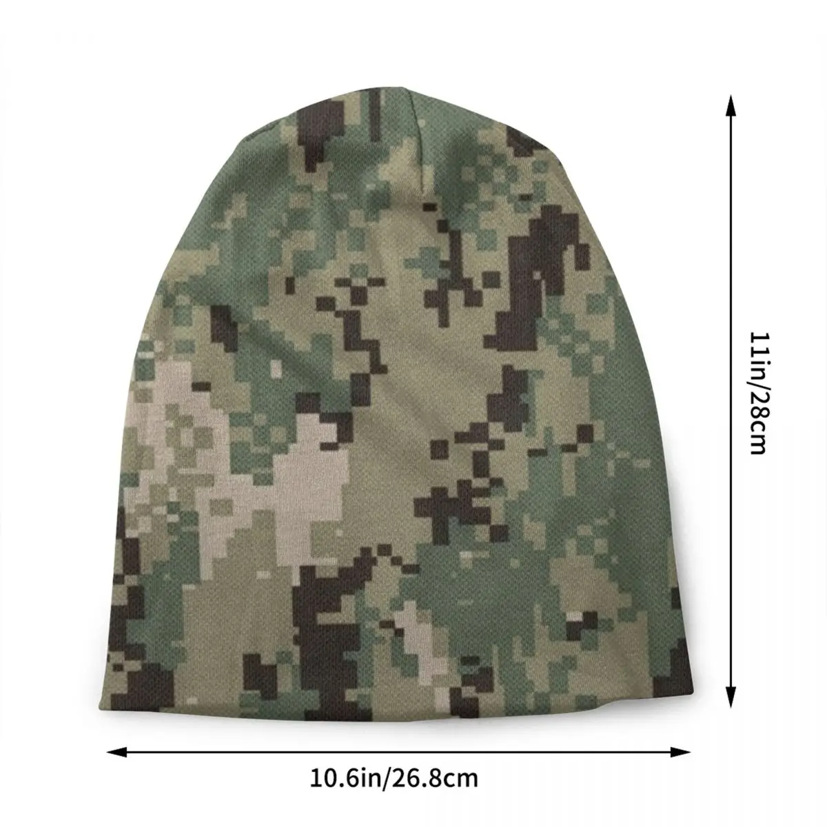 Green Digital Camo Camouflage Skullies Beanies Caps Winter Warm Knitting Hat Women Men Street Adult Bonnet Hats Outdoor Ski Cap