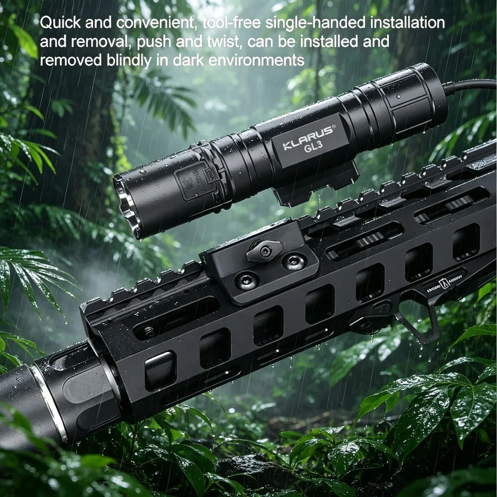 Klarus GL3 Tactical Flashlight 2100LM LED Rechargeable Torch with M‑LOK Mount Remote Switch for Hunting Patrol Outdoor Use - view 4