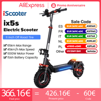 iScooter iX5s Electric Scooter 15Ah 1000W Powerful Kick Scooter Anti-skid Off Road Pneumatic Tire 65km Range 45km/h eScooter