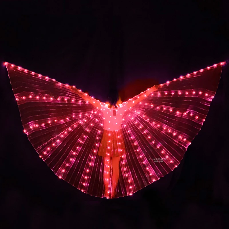 LED Fairy Wings Cloak Adult Dancers Luminous Butterfly Wings Carnival Belly Dancing Performance Stage Party Props LED Isis Wings