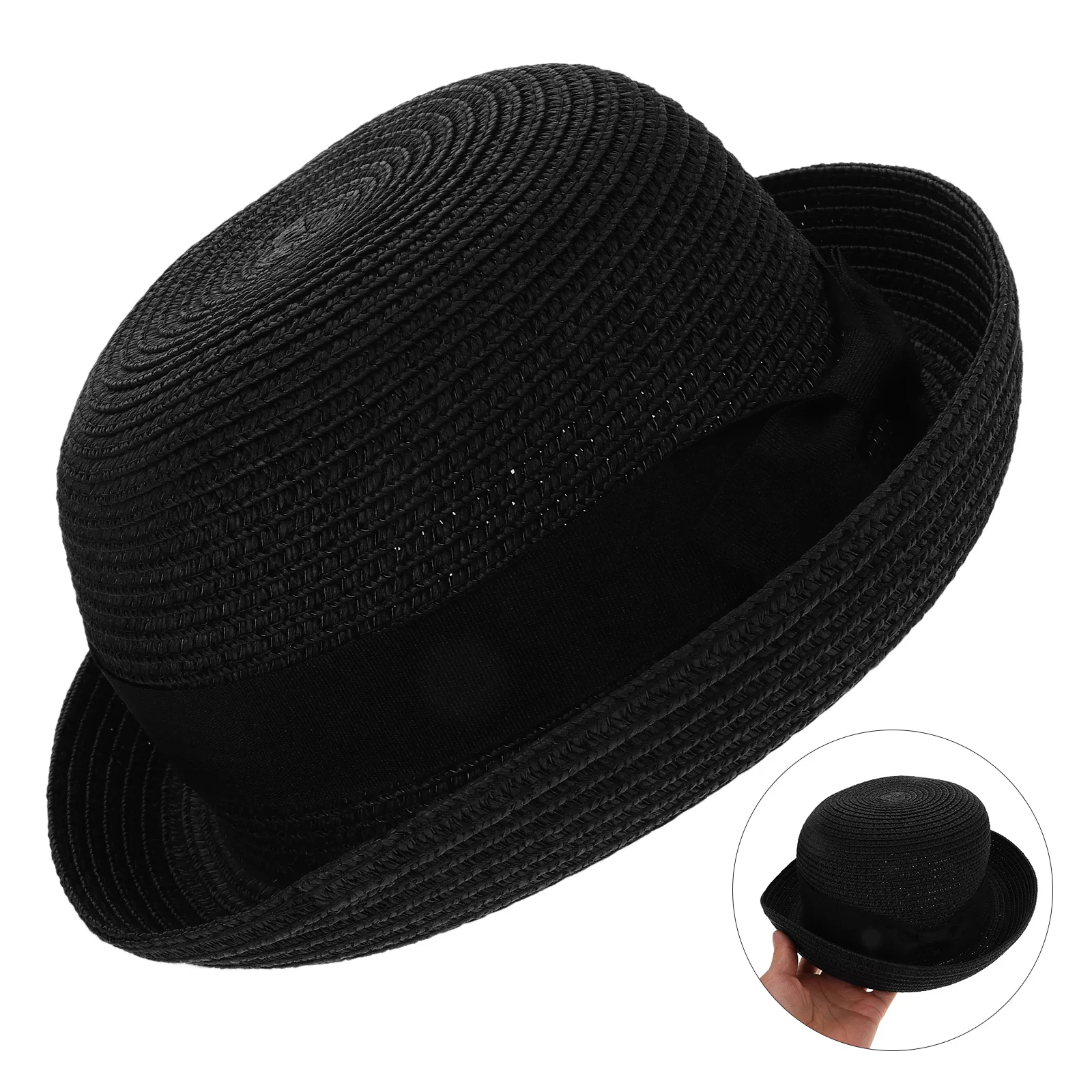 

Women'S Red Dome Straw Sun Hat Summer Beach Bowknot Wide Brim Roll-Up Foldable 56-58Cm Head Size Fashionable Sun Protection