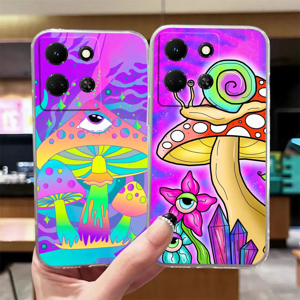 Clear Case For Infinix NOTE 10 11 12 30 30i SMART 4 5 6 7 ZERO CAMON 19 20 PRO Case Funda Shell Colourful Psychedelic Trippy Art