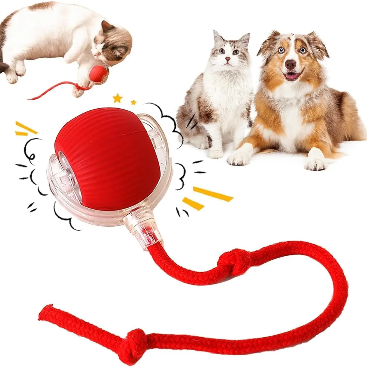 

360° Smart Automatic Cat Ball Toys Interactive Cat Toys Rolling Ball Chewie Viral Rolling Ball, Electric Dog Ball Toy