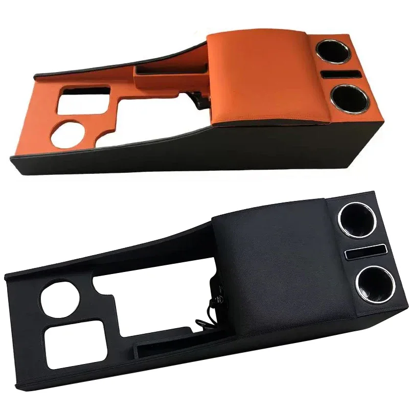New FJ cruiser leather inner seat armrest storage box with water cup holder USB charging function Shift position storage box