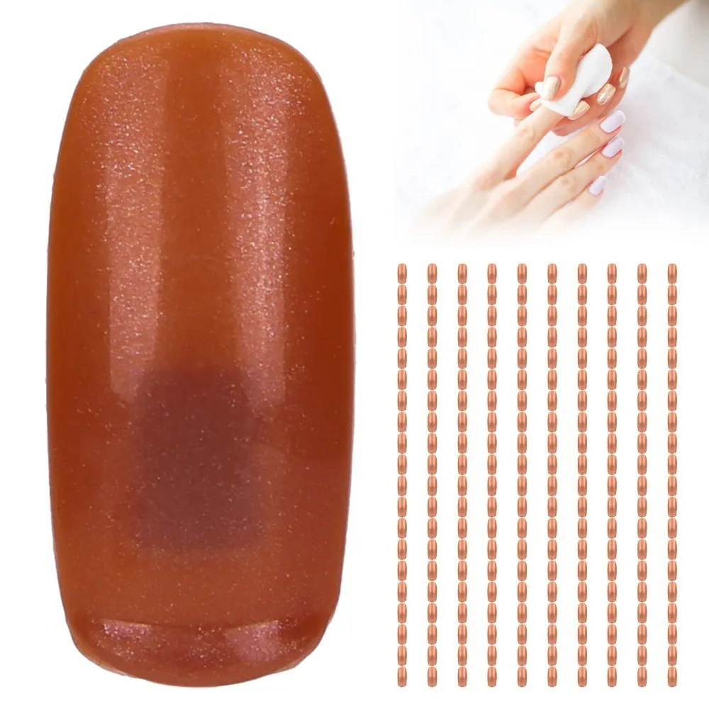 

300pcs Acrylic Material Acrylic Nail Practice Fingers Flexible Design ABS Material False Nail Tips Patch Head Brown Color