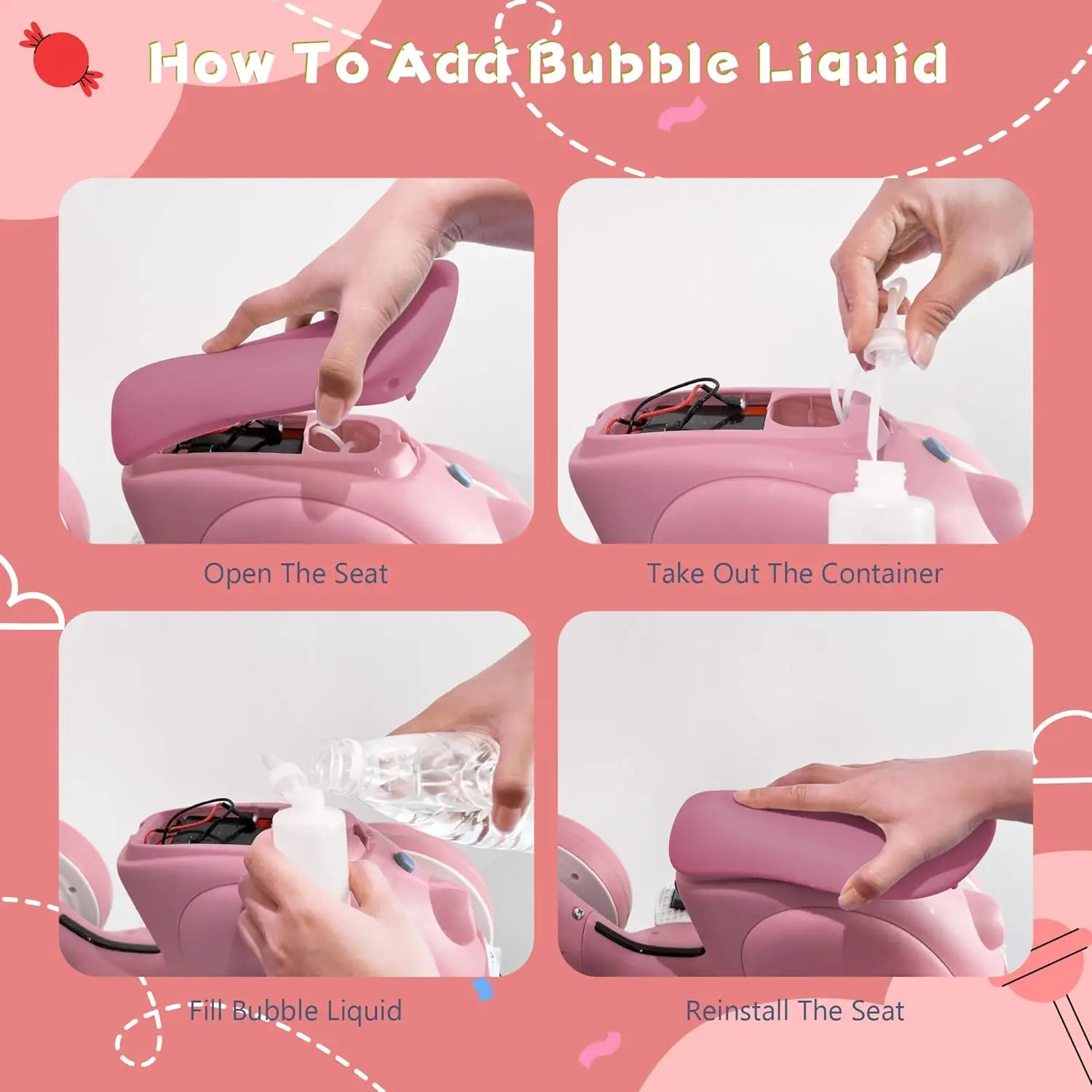 دراجة توازن كهربائية للأطفال مع آلة فقاعات ، دراجة أطفال مع جهاز تحكم عن بعد ، درّاجة فقاعية للأولاد والبنات بعمر سنة واحدة ، 6 فولت ، 4 في 1