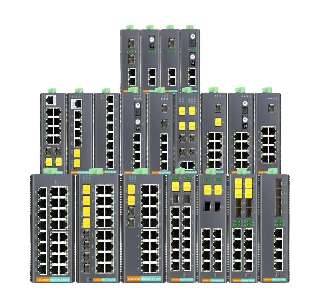 2025High Quality IP40 Gigabit Managed Switch DIN Rail Wall Mounting Industrial Ethernet Switch with PoEs