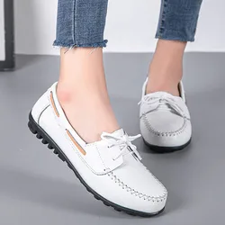 2024 New Woman Flats Shoes Ballet Flat Sneakers in vera pelle primavera Soft mocassini scarpe da barca da donna taglia 43 44 WSH5133