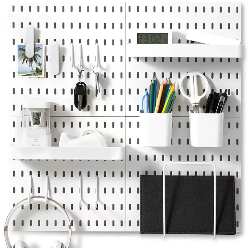 

DIY Pegboard Accessories No Punching Kitchen Organization Shelf Storage Box Hooks Wall Organizer Crafts For Garage Room