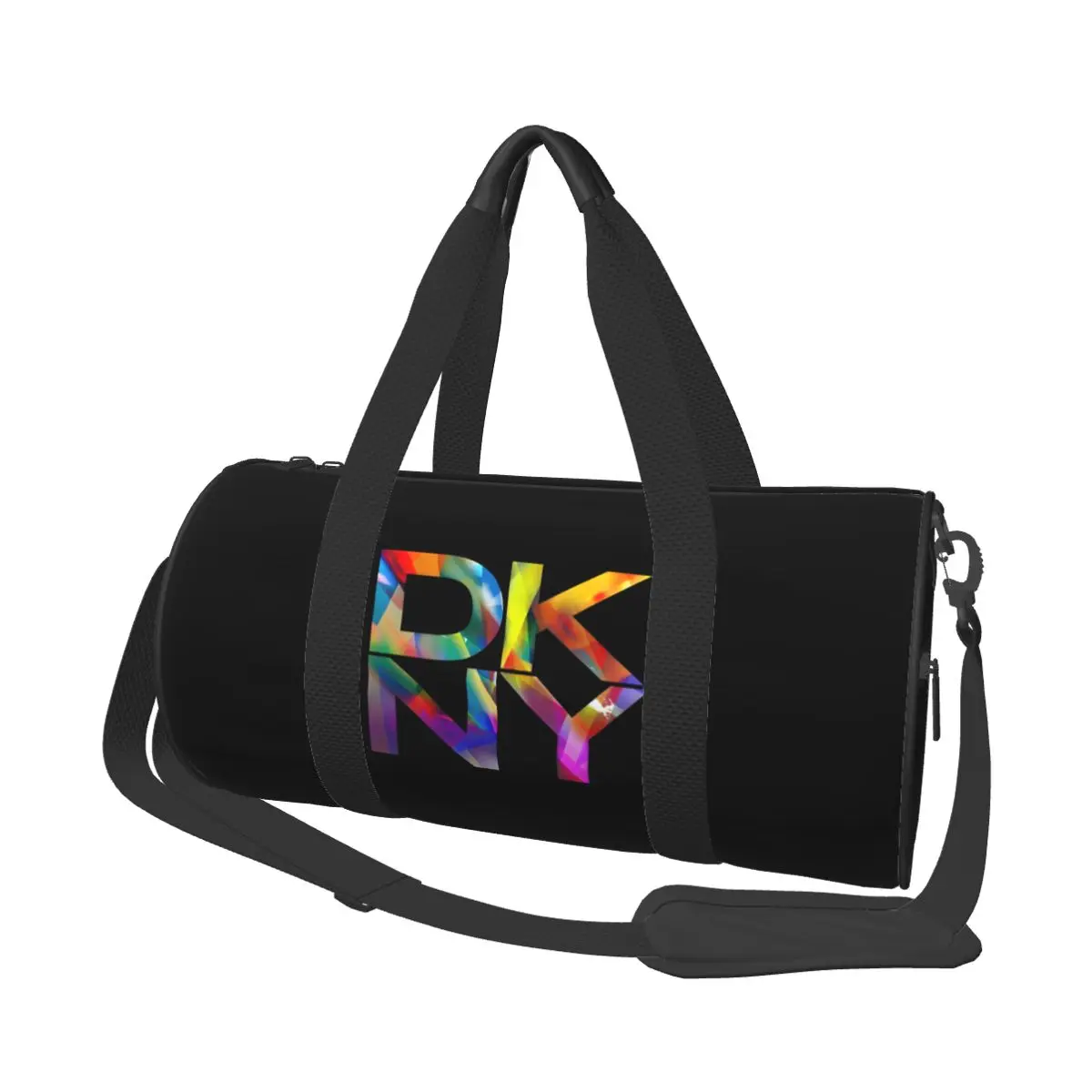 D-DKNY กระเป๋าเดินทาง Duffel ความจุขนาดใหญ่ทรงกลม, กระเป๋าเดินทางแบบมือถือ, กระเป๋าเก็บสัมภาระน้ําหนักเบา