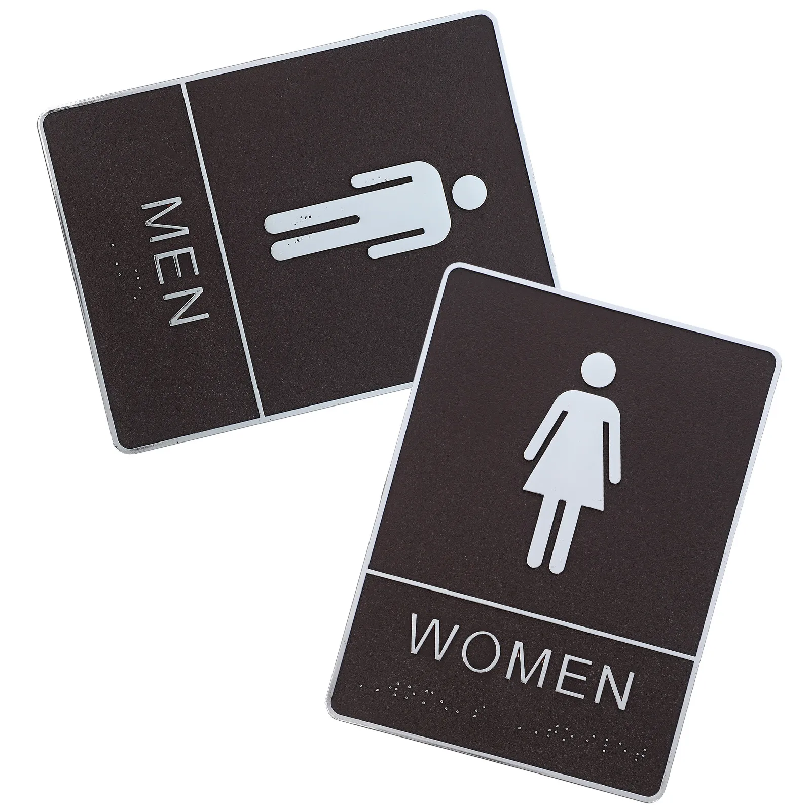 Bathroom Door Signs Acrylic Restroom Plaque Braille All Gender Marker Indicator Washroom