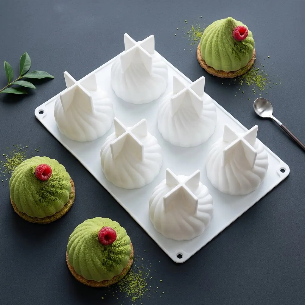 6 Cavity Silicone Mold Onion Swirl Mousse French Dessert Ice Cream Pudding Chocolate Baking Mould for Kitchen