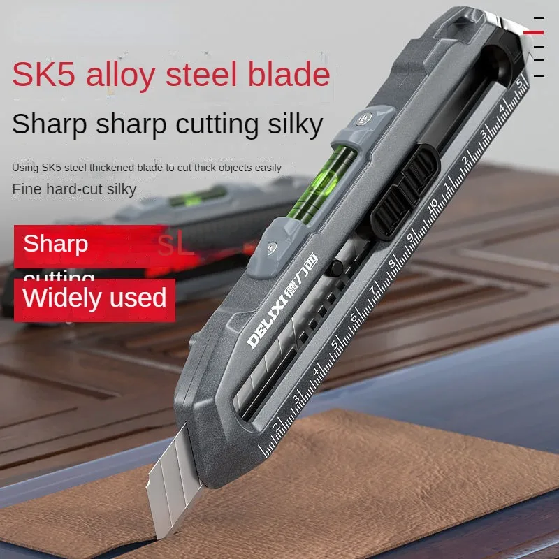 Youpin Delixi Stretch Utility Knife Paper Cutters Carbon Steel Blades Pocket Knife with Safety Lock Handicraft Tool DIY Utility