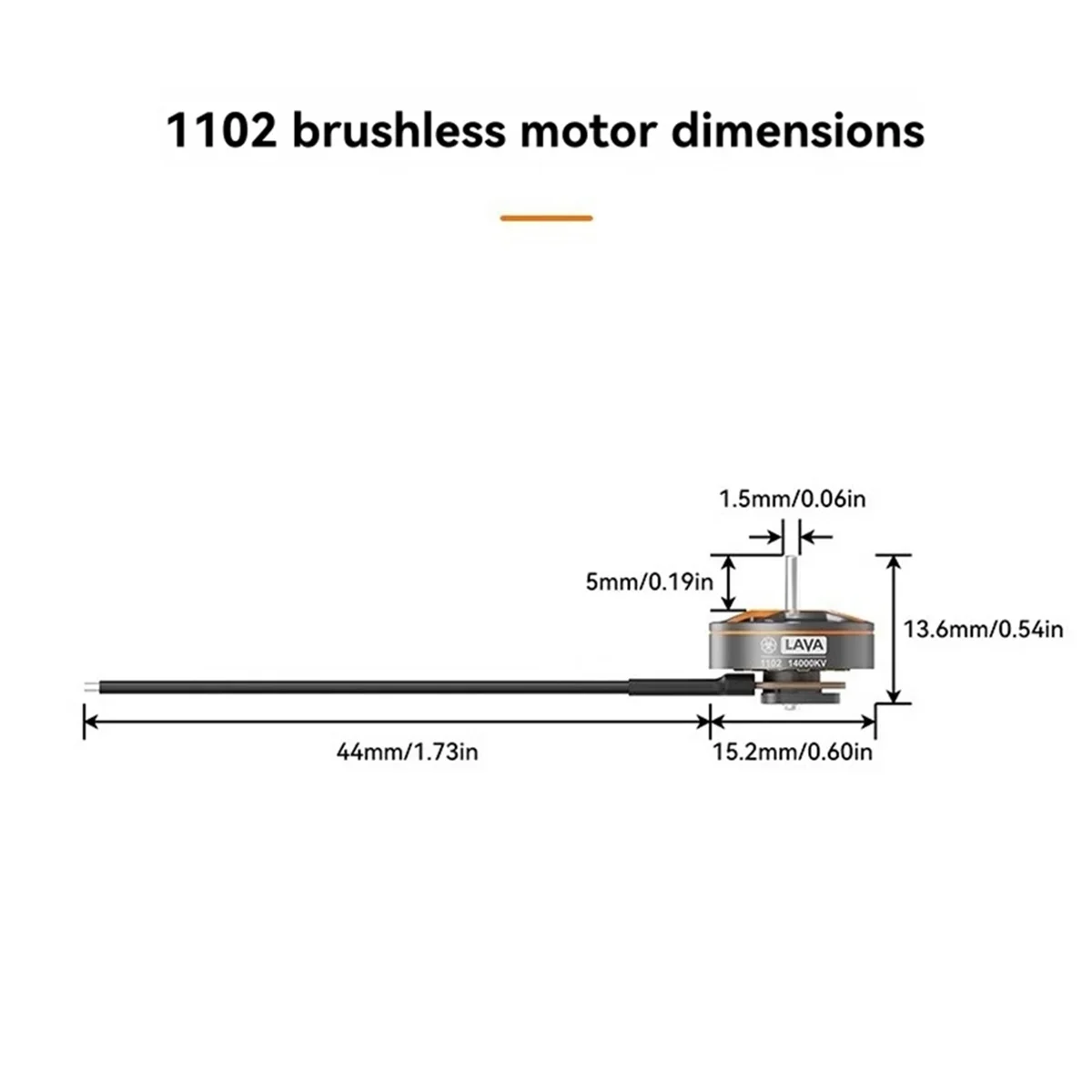 

JDLQ For LAVA 1102 14000KV Brushless Motor 44MM Cable High Thrust Motor for Pavo Femto BWhoop Quadcopter RC FPV Drone