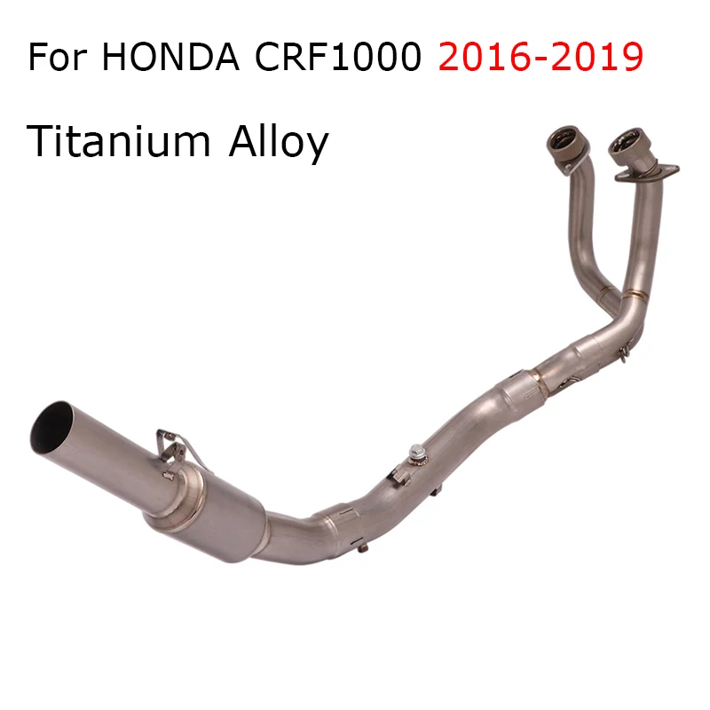 For HONDA CRF1000 2016-2019 51MM Titanium Alloy Motorcycle Exhaust Front Link Pipe With Catalyst Slip On Original Muffler