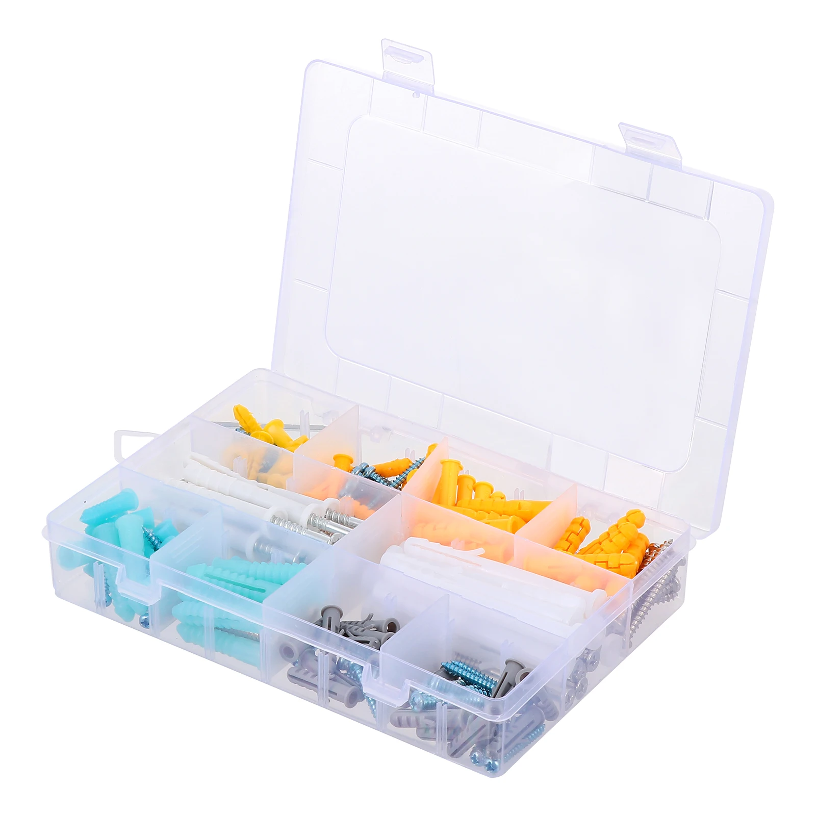 

200pcs Assorted Self Tapping Screws Expansion Bolts Kit Stainless Steel Corrosion Resistant Wallboard Screws Rubber Plugs With